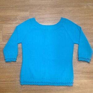 Joseph A. Women's Blue Viscose‎ Nylon Ruffle Sleeve Sweater Size S